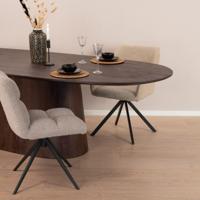 Eleonora Ovale Eettafel 'Aron' Mangohout, kleur Bruin, 300 x 110cm - thumbnail