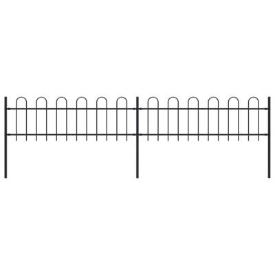 Tuinhek met ronde bovenkant 3,4x0,6 m staal zwart