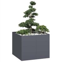Plantenbak 100x100x80 cm staal antracietkleurig - thumbnail