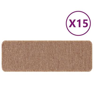 VidaXL Antislip trapmatten latex achterkant 15 pcs geel 60 x 25 cm pp