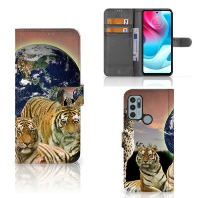 Motorola Moto G60s | Telefoonhoesje | Met pasjeshouder | Roofdieren Motorola Moto G60s | Telefoonhoesje | Met pasjeshouder | Roofdieren