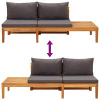5-delige Loungeset met donkergrijze kussens acaciahout - thumbnail