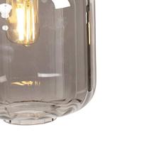 QAZQA Design hanglamp zwart met smoke glas 3-lichts 161,5 cm - Qara - thumbnail