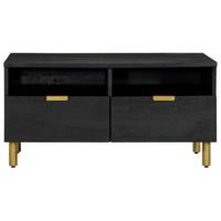 Salontafel 80x54x40 cm bewerkt hout zwart - thumbnail