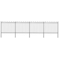 Tuinhek met ringtop staal 714,5x150 cm zwart - thumbnail