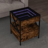 Salontafel met Infinity LED 40x40x51 cm gerookt eikenkleurig - thumbnail