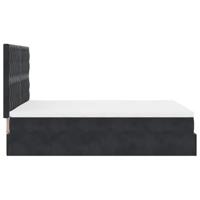 Ottoman bed met matrassen en LED's 140x190cm fluweel zwart - thumbnail