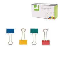 Q-CONNECT foldbackclip, geassorteerde kleuren, 32 mm, doosje van 10 stuks - thumbnail