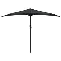 VidaXL Balkonparasol half met aluminium paal 300x155x223 cm zwart - thumbnail