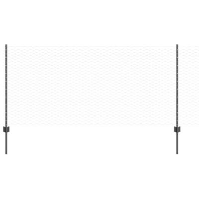 VidaXL Hek met paal grijs 1 x 50 m staal en pvc