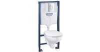 Grohe Solido Compact toiletset met softclose zitting, chromen drukplaat en Rapid SL inbouwreservoir - thumbnail