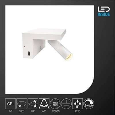 SLV WandlampKarpo USB wit - 1002140