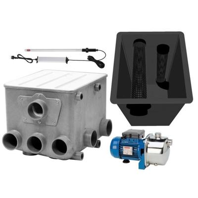 AquaForte Trommelfilter + Spoelpomp + UV-C + Biokamer