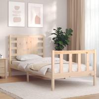 Bedframe met hoofdbord massief hout - thumbnail