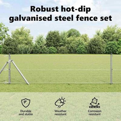 VidaXL Afrasteringspaal zilver 10 x 0,5 m (19 x 19 mm gaas) staal