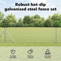 VidaXL Afrasteringspaal zilver 25 x 0,5 m (19 x 19 mm mesh) staal - thumbnail