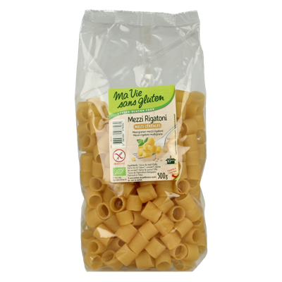 Meergranen mezzi rigatoni pasta glutenvrij bio 500 Gram