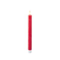 Dinerkaarsset LED vlam 24cm rood 2-dlg - thumbnail