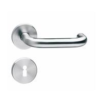 Deurkruk Rond op rond rozet met sleutelgat plaatjes RVS - thumbnail