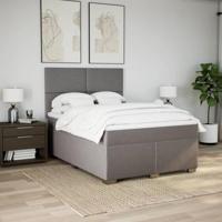 Boxspring met matras stof taupe 140x190 cm - thumbnail