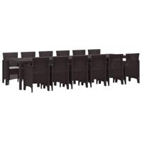 13-delige tuinset met kussens Bruin Poly Rattan - thumbnail