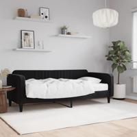 Slaapbank met matras 90x200 cm fluweel zwart - thumbnail