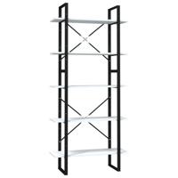 Boekenkast met 5 schappen 80x30x175 cm bewerkt hout wit - thumbnail