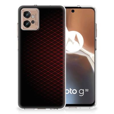 Motorola Moto G32 | TPU bumper | Geruit Rood Motorola Moto G32 | TPU bumper | Geruit Rood