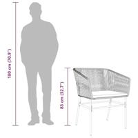 3-delige Tuinset met kussens poly rattan glas zwart - thumbnail