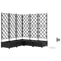 VidaXL Tuin bloempot 5 pcs zwart staal - thumbnail