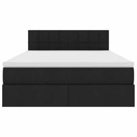 Opbergbed met matras met matras Zwart 140 x 190 cm Bewerkt hout - thumbnail