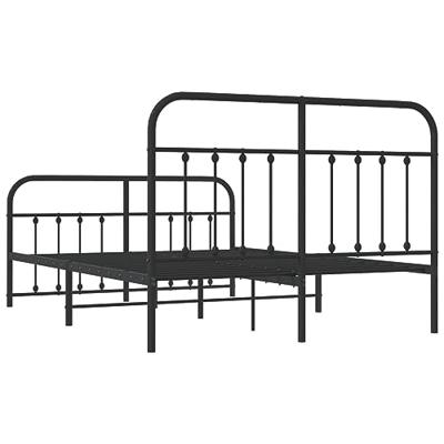 Bedframe met hoofd- en voeteneinde metaal zwart 140x200 cm Bedframe met hoofd- en voeteneinde metaal zwart 140x200 cm