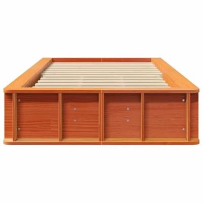 Bedframe met opslag Wasbruin 100 x 200 cm Massief grenenhout