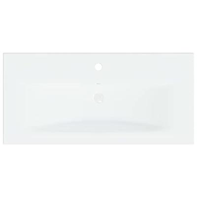 Inbouwwastafel met kraan 81x39x18 cm keramiek wit - thumbnail
