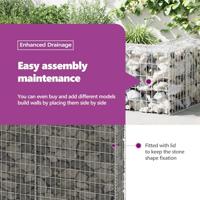 Schanskorfmuur met deksels 300x30x50 cm gegalvaniseerd staal - thumbnail