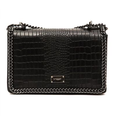 TRUSSARDI D66TRC1009-NERO Dames Handtas Leer Zwart 300mmx200mm TRUSSARDI D66TRC1009-NERO Dames Handtas Leer Zwart 300mmx200mm