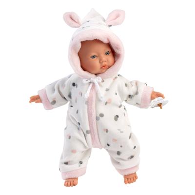 Newborn babypop Mila met zacht stippenpakje - 32 cm