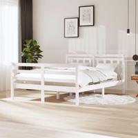 Bedframe massief hout wit 140x200 cm - thumbnail