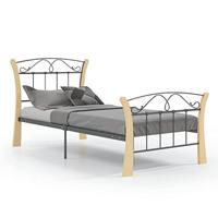 Bedframe metaal zwart 90x200 cm - thumbnail