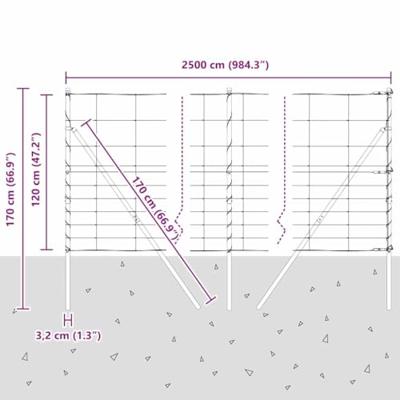 Weidehekwerk Zilver 25 x 1.2 m Gegalvaniseerd staal