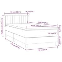 Boxspring met matras fluweel lichtgrijs 90x220 cm - thumbnail
