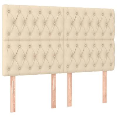 Boxspring met matras en LED stof crèmekleurig 140x190 cm - thumbnail
