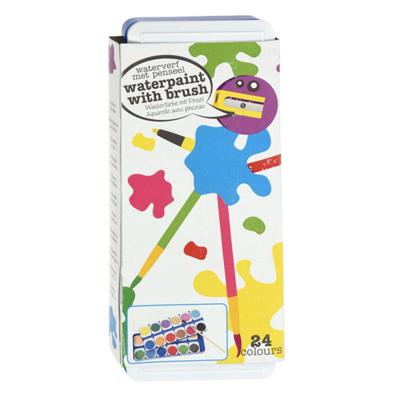 Waterverf 24 kleuren inclusief kwast