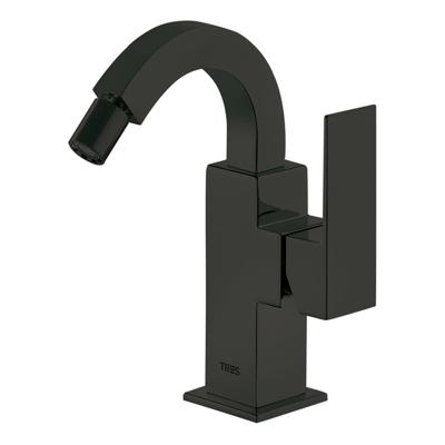 Bidetmengkraan Tres Cuadro Exclusive met Hendel Gebogen Uitloop 11,5 cm Mat Zwart