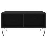 Salontafel 60x60x30 cm bewerkt hout zwart - thumbnail