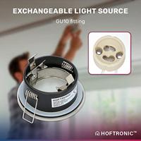 Set van 3 Vegas - Smart inbouwspot - IP44 waterdicht - 5,5 Watt 345 Lumen - Wifi + Bluetooth - RGBWW - GU10 - Google Home, Amazon Alexa en Siri - Voor binnen, buiten en badkamer - RVS - thumbnail