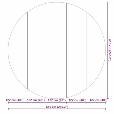 VidaXL Zwembad grondzeil lichtgrijs ø 610 cm niet-geweven stof