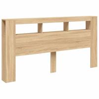 Hoofdbord met LED 200x18,5x103,5 cm bewerkt hout sonoma eiken - thumbnail