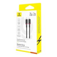 Baseus Dura Type C snellaadkabel voor iP 20 W 2 m Zwart, Rood - thumbnail