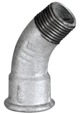 Kirchhoff Bocht van smeedbaar ijzer 45°, verzinkt, 1"IT x 1"ET, (40) - 989693055